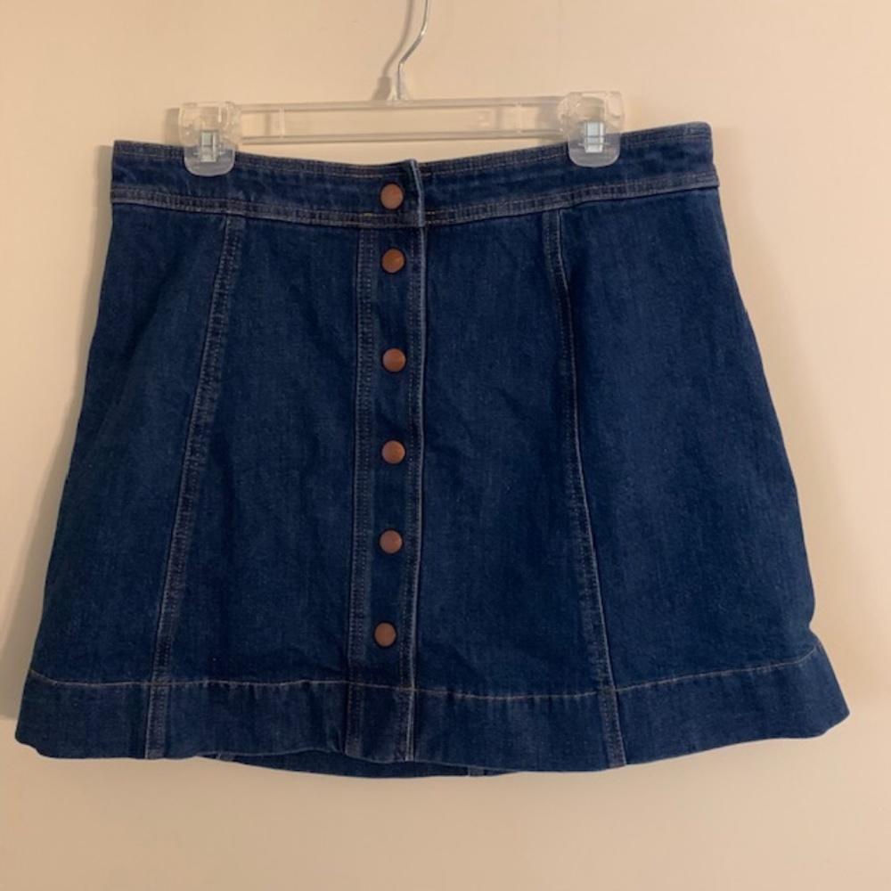 MADEWELL Metropolis Snap Denim Jean Skirt Size 14